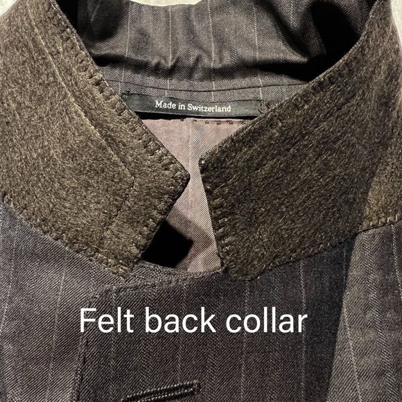 Ermenegildo Zegna Misura 46R Brown Blue Stripe Blazer Sport Suit Jacket 15 Mil - Picture 5 of 16